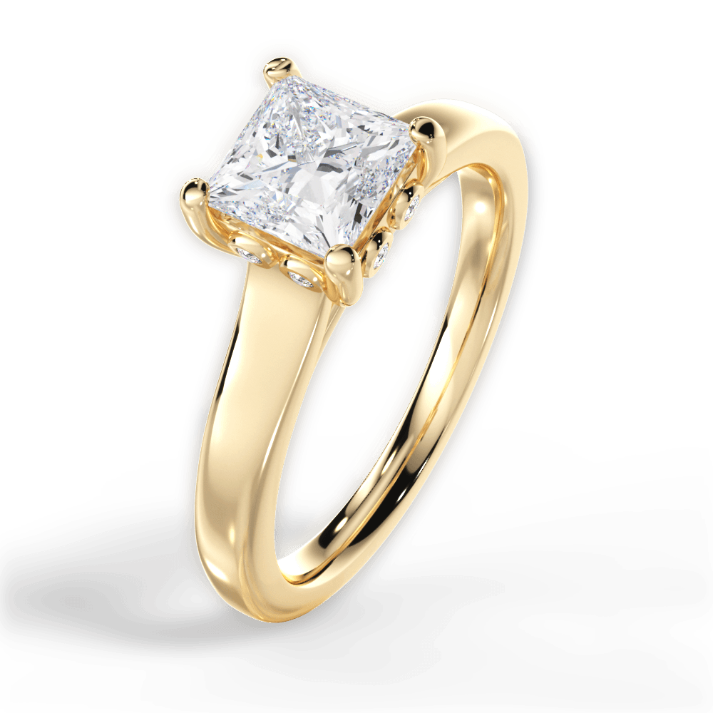 Carol Princess Cut Lab Grown Diamond 18Kt Yellow Gold Engagement Ring - View 3