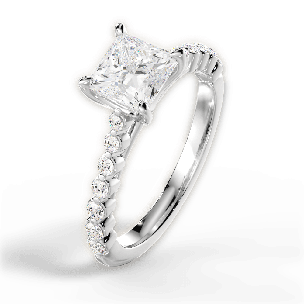 Dana Princess Cut Lab Grown Diamond Platinum Engagement Ring - View 2