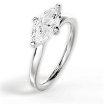Ashley Marquise Cut Lab Grown Diamond Platinum Engagement Ring - View 2