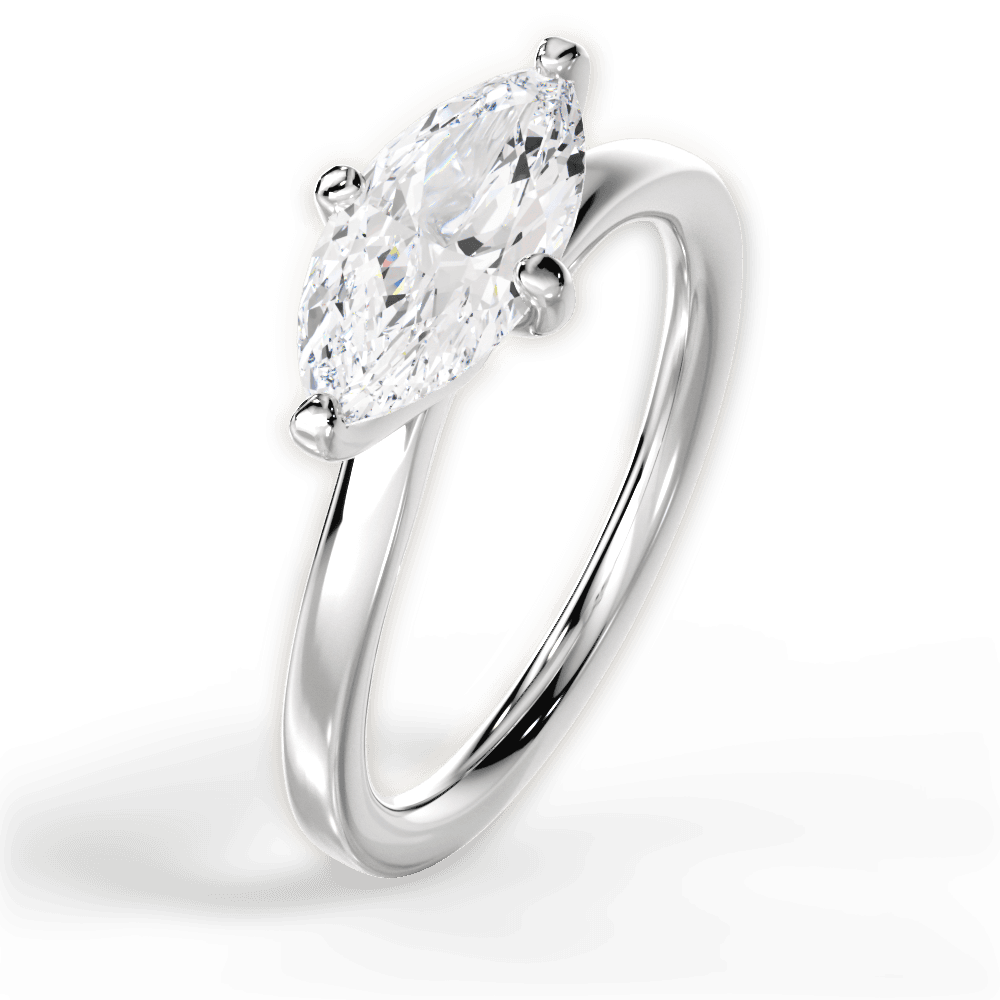 Ashley Marquise Cut Lab Grown Diamond Platinum Engagement Ring - View 2