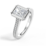 Deanna Radiant Cut Lab Grown Diamond Platinum Engagement Ring - View 3