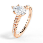 Caroline Pear Cut Lab Grown Diamond 18Kt Rose Gold Engagement Ring - View 4