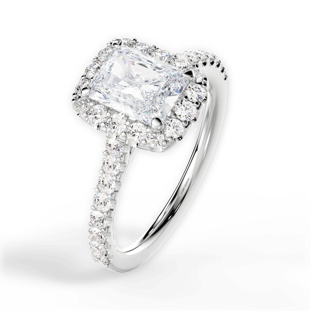 Ingrid Radiant Cut Lab Grown Diamond 18Kt White Gold Engagement Ring - View 4