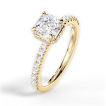Isabella Asscher Cut Lab Grown Diamond 18Kt Yellow Gold Engagement Ring - View 2