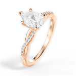 Charlotte Pear Cut Lab Grown Diamond 18Kt Rose Gold Engagement Ring - View 3
