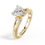 Florence Heart Cut Lab Grown Diamond 18Kt Yellow Gold Engagement Ring - View 3