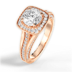Lillian Round Cut Lab Grown Diamond 18Kt Rose Gold Engagement Ring - View 4