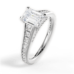 Leslie Emerald Cut Lab Grown Diamond 18Kt White Gold Engagement Ring - View 2