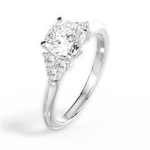 Celeste Cushion Cut Lab Grown Diamond Platinum Engagement Ring - View 3