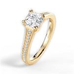 Delia Asscher Cut Lab Grown Diamond 18Kt Yellow Gold Engagement Ring - View 3