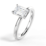 Brenda Emerald Cut Lab Grown Diamond 14Kt White Gold Engagement Ring - View 2