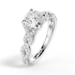 Justine Cushion Cut Lab Grown Diamond 14Kt White Gold Engagement Ring - View 3
