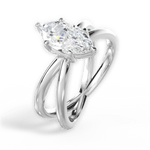 Ada Marquise Cut Lab Grown Diamond 14Kt White Gold Engagement Ring - View 2