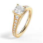 Leslie Asscher Cut Lab Grown Diamond 18Kt Yellow Gold Engagement Ring - View 3