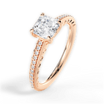 Caroline Asscher Cut Lab Grown Diamond 18Kt Rose Gold Engagement Ring - View 3