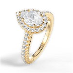 Kim Pear Cut Lab Grown Diamond 18Kt Yellow Gold Engagement Ring - View 4