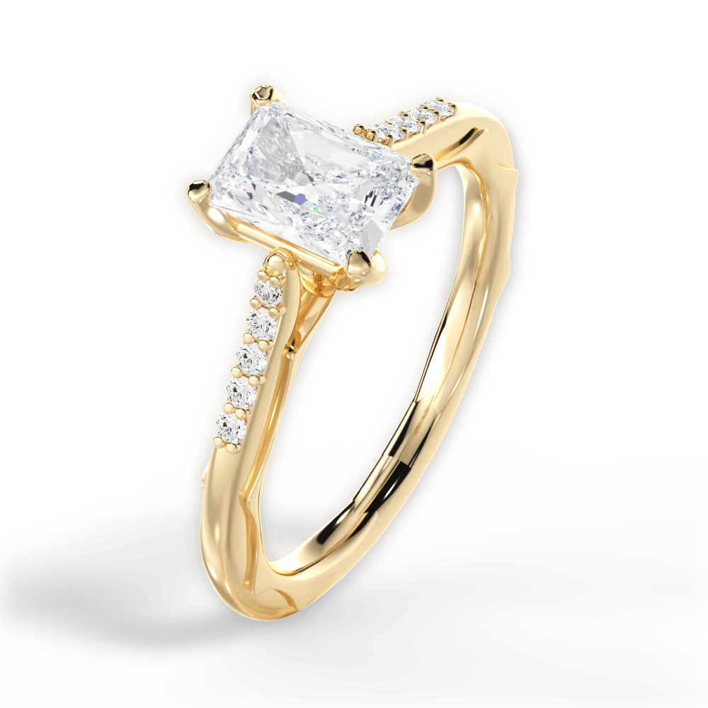 Christina Radiant Cut Lab Grown Diamond 18Kt Yellow Gold Engagement Ring - View 4