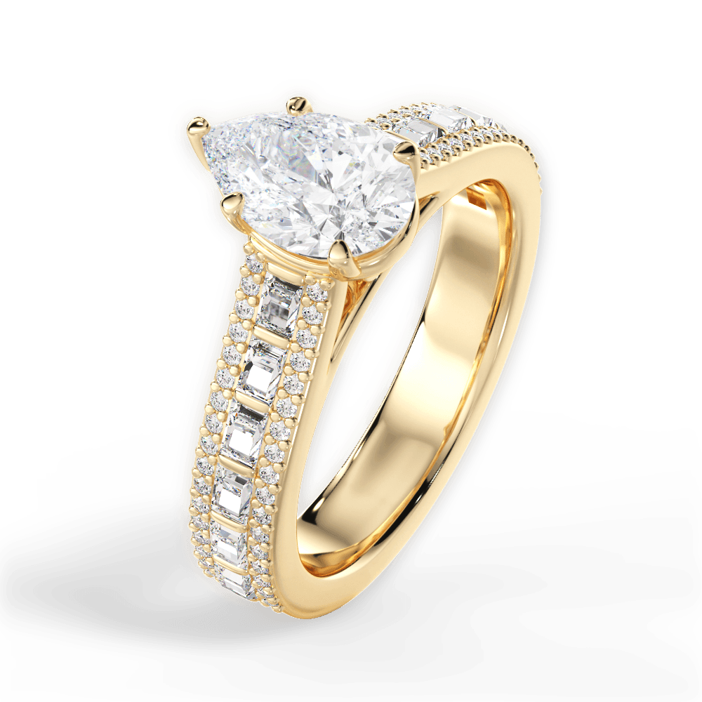 Lynn Pear Cut Lab Grown Diamond 18Kt Yellow Gold Engagement Ring - View 4