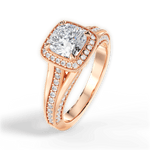 Lillian Cushion Cut Lab Grown Diamond 18Kt Rose Gold Engagement Ring - View 4