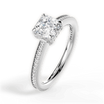 Janet Asscher Cut Lab Grown Diamond Platinum Engagement Ring - View 4