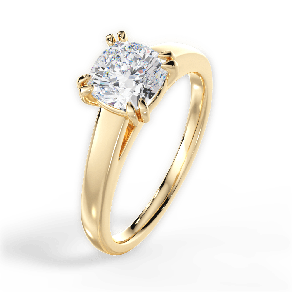 Courtney Cushion Cut Lab Grown Diamond 18Kt Yellow Gold Engagement Ring - View 4