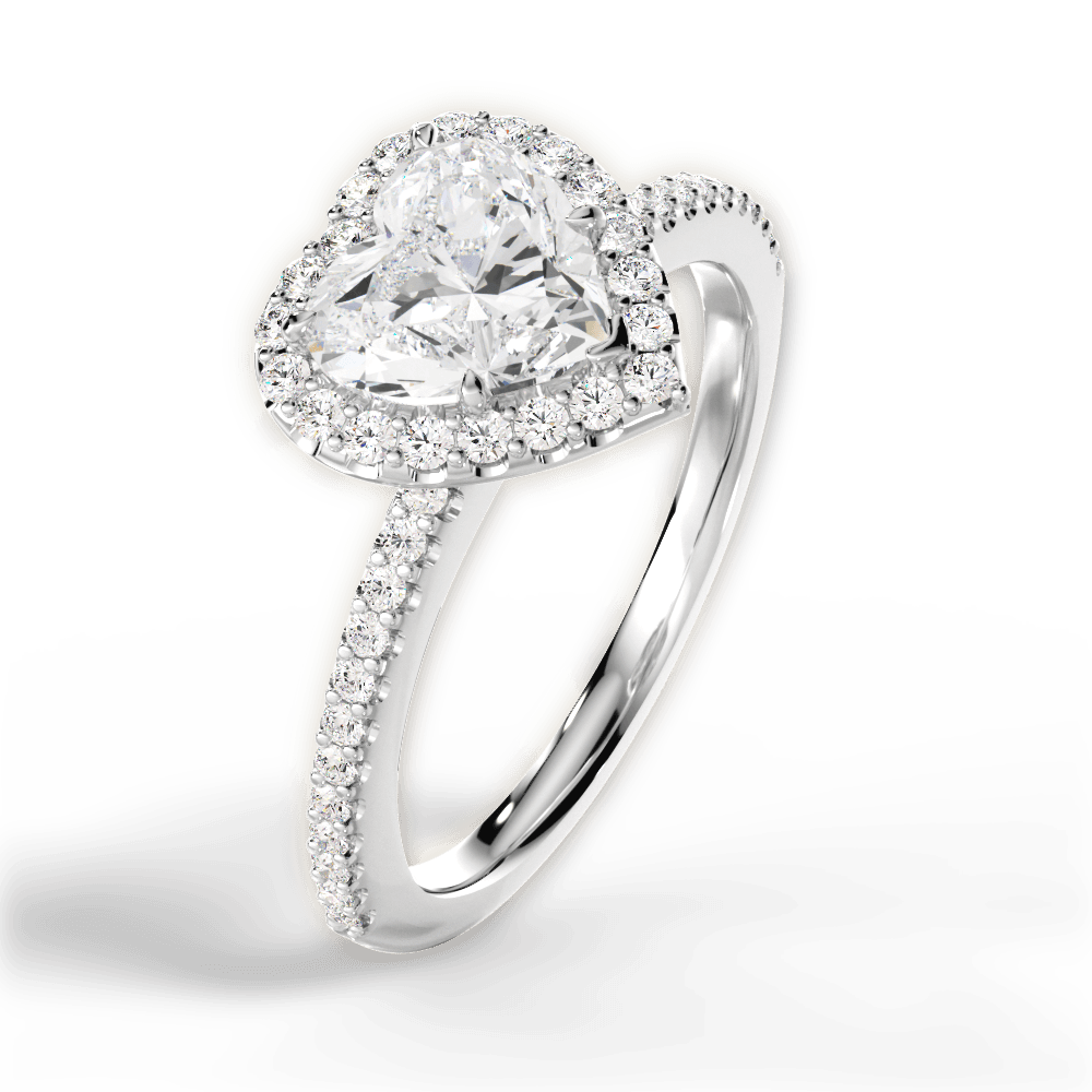 Joanne Heart Cut Lab Grown Diamond 14Kt White Gold Engagement Ring - View 2
