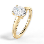Annette Oval Cut Lab Grown Diamond 18Kt Yellow Gold Engagement Ring - View 4