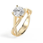 Aubrey Round Cut Lab Grown Diamond 18Kt Yellow Gold Engagement Ring - View 4