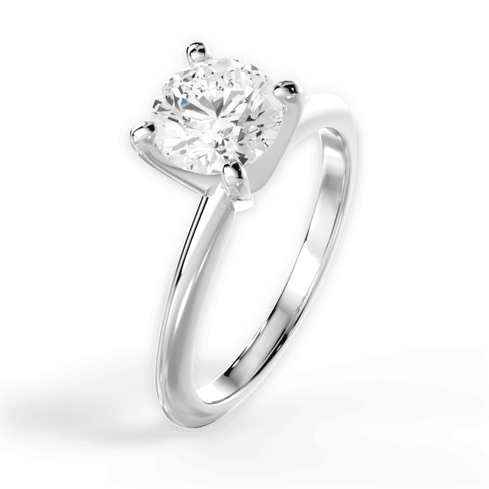 Alicia Round Cut Lab Grown Diamond 18Kt White Gold Engagement Ring - View 2