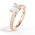 Diane Emerald Cut Lab Grown Diamond 18Kt Rose Gold Engagement Ring - View 2