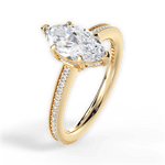 Janet Marquise Cut Lab Grown Diamond 18Kt Yellow Gold Engagement Ring - View 4