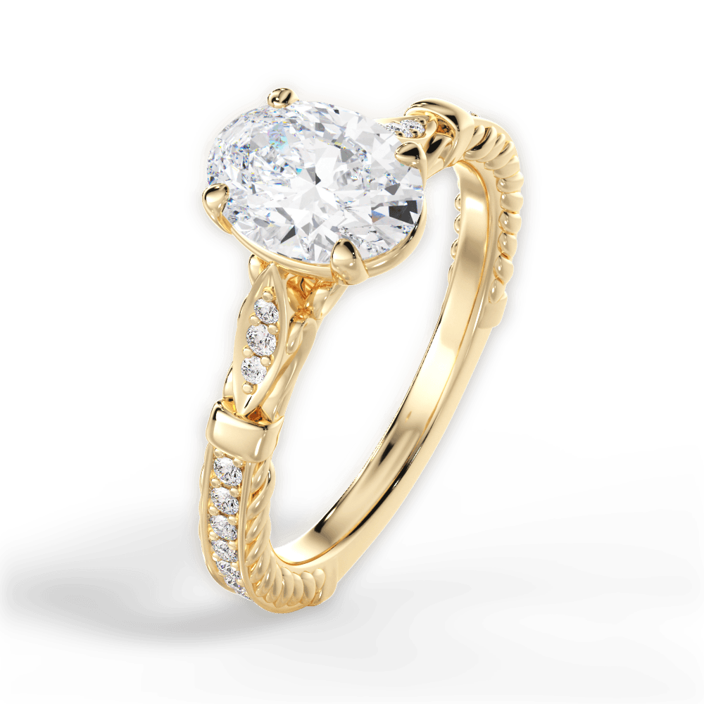 Gabriela Oval Cut Lab Grown Diamond 18Kt Yellow Gold Engagement Ring - View 4