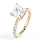 Janice Princess Cut Lab Grown Diamond 18Kt Yellow Gold Engagement Ring - View 3