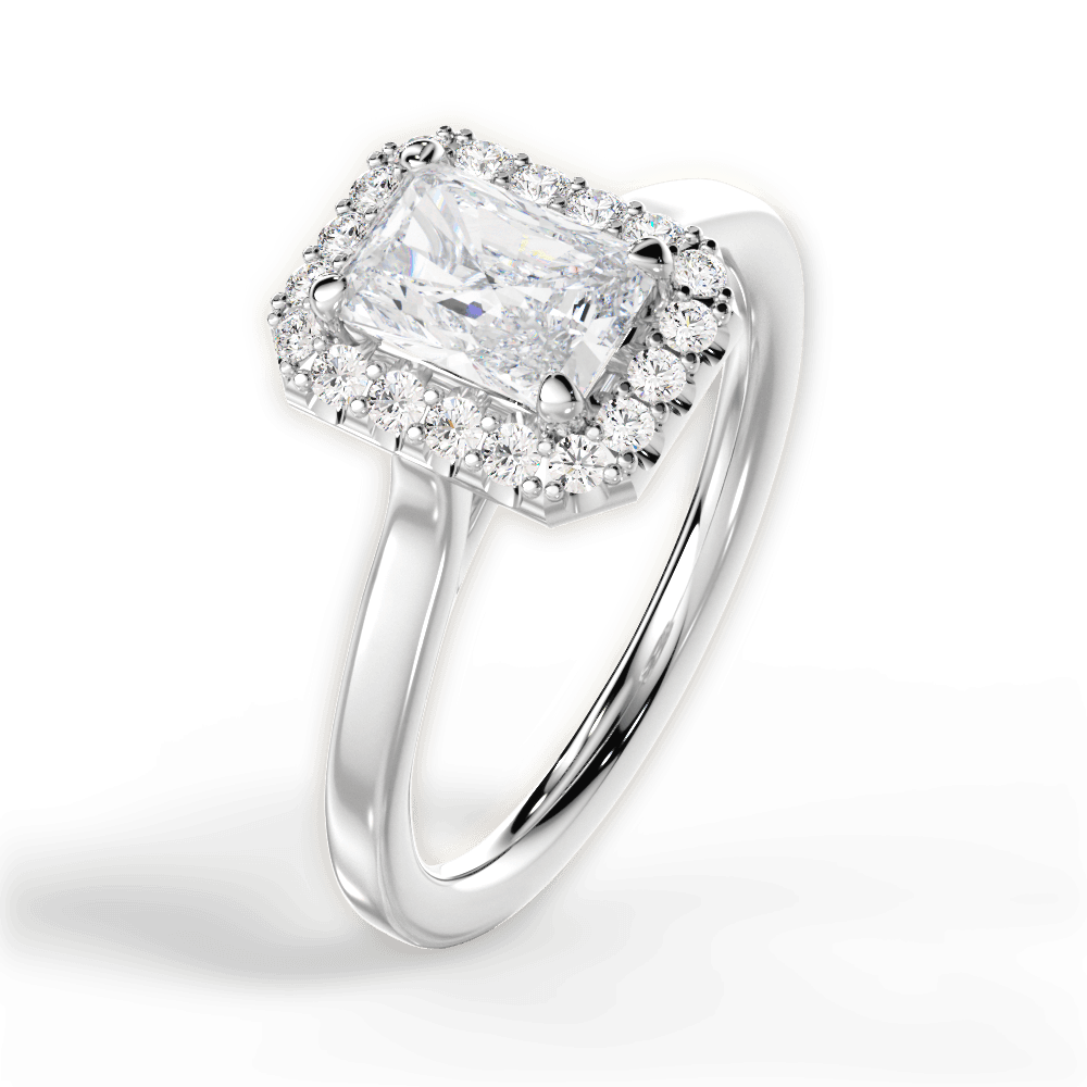 Fiona Radiant Cut Lab Grown Diamond 18Kt White Gold Engagement Ring - View 2