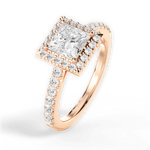 Kathleen Princess Cut Lab Grown Diamond 18Kt Rose Gold Engagement Ring - View 4