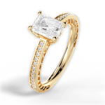 Donna Radiant Cut Lab Grown Diamond 18Kt Yellow Gold Engagement Ring - View 4