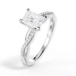 Charlotte Radiant Cut Lab Grown Diamond 14Kt White Gold Engagement Ring - View 2