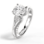 Isabel Round Cut Lab Grown Diamond 18Kt White Gold Engagement Ring - View 3