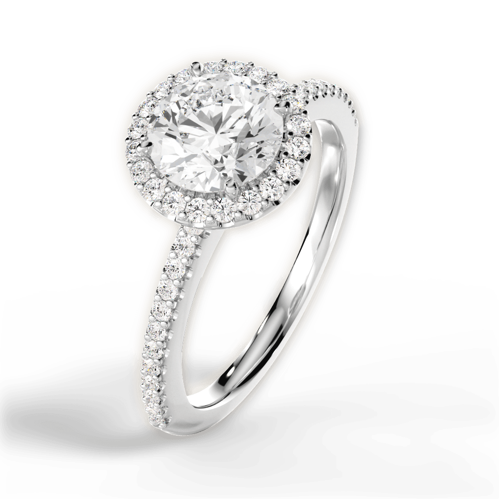 Joanne Round Cut Lab Grown Diamond Platinum Engagement Ring - View 4