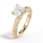 Gloria Princess Cut Lab Grown Diamond 18Kt Yellow Gold Engagement Ring - View 3