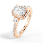 Julia Radiant Cut Lab Grown Diamond 18Kt Rose Gold Engagement Ring - View 3