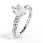 Caroline Pear Cut Lab Grown Diamond Platinum Engagement Ring - View 4