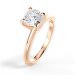 Casey Cushion Cut Lab Grown Diamond 18Kt Rose Gold Engagement Ring - View 4