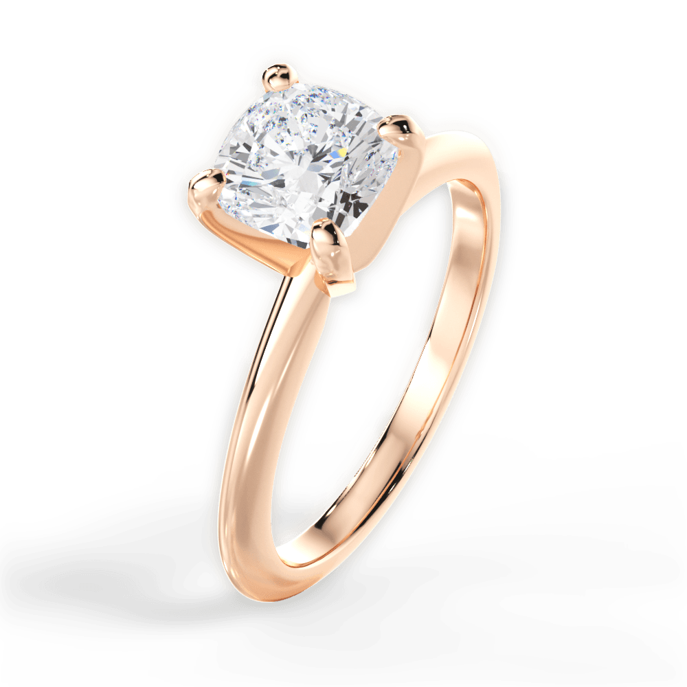 Casey Cushion Cut Lab Grown Diamond 18Kt Rose Gold Engagement Ring - View 4