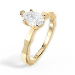 Aaliyah Pear Cut Lab Grown Diamond 18Kt Yellow Gold Engagement Ring - View 4