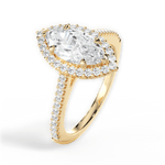Jeanne Marquise Cut Lab Grown Diamond 18Kt Yellow Gold Engagement Ring - View 4