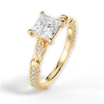 Gabriela Princess Cut Lab Grown Diamond 18Kt Yellow Gold Engagement Ring - View 4