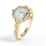 Julie Princess Cut Lab Grown Diamond 18Kt Yellow Gold Engagement Ring - View 3