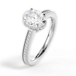 Janet Oval Cut Lab Grown Diamond 14Kt White Gold Engagement Ring - View 3