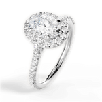 Leah Oval Cut Lab Grown Diamond 18Kt White Gold Engagement Ring - View 2